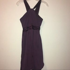 David’s Bridal Y Neck Crinkle Chiffon Dress